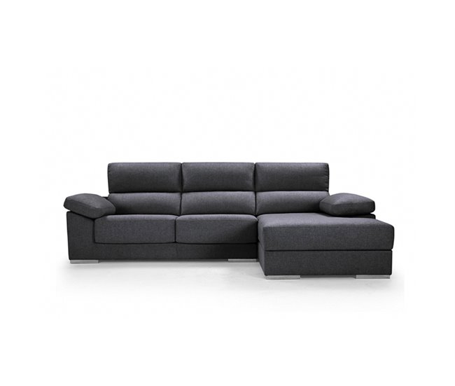 Conforama Chaise longue NOEMI XL lado derecho color antracita