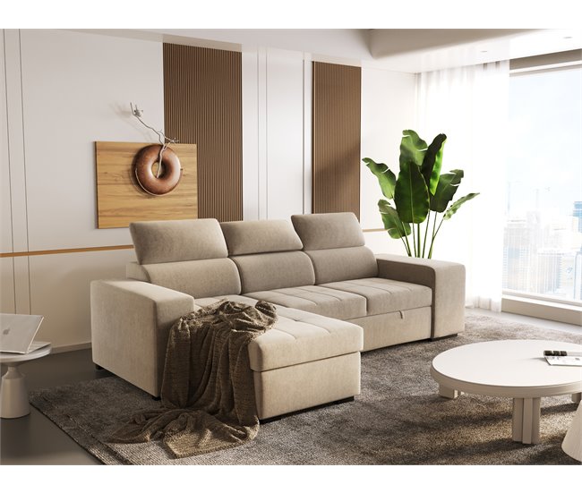 Conforama Chaise Longue PHOENIX Convertible En Cama Reversible Color Beige