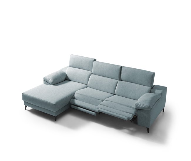 Conforama Chaise Longue Relax Eléctrico AMIL Izquierda Azul