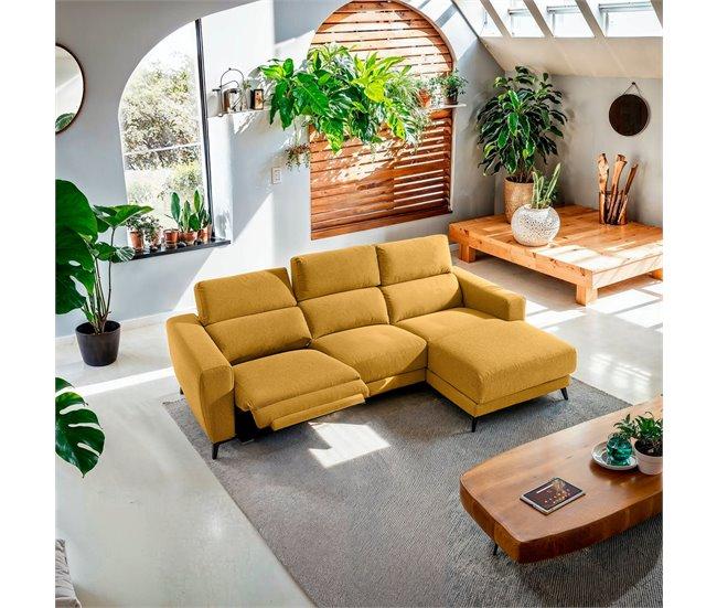 Conforama Chaise Longue Relax Eléctrico DRAX Derecho Mostaza