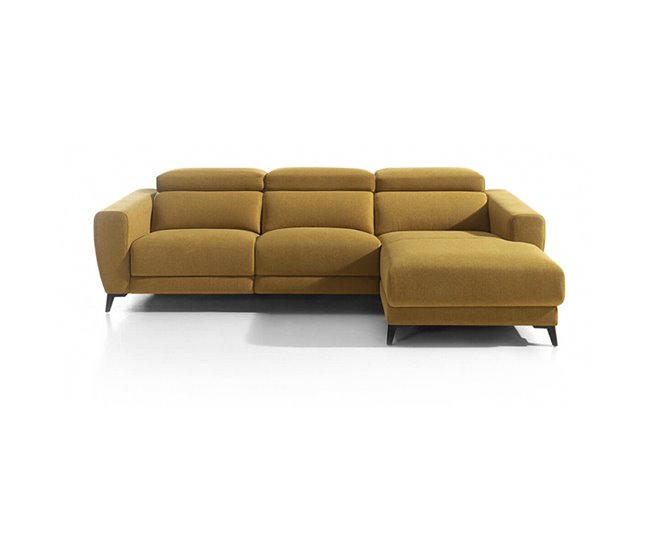 Conforama Chaise longue relax Eléctrico DRAX derecho mostaza