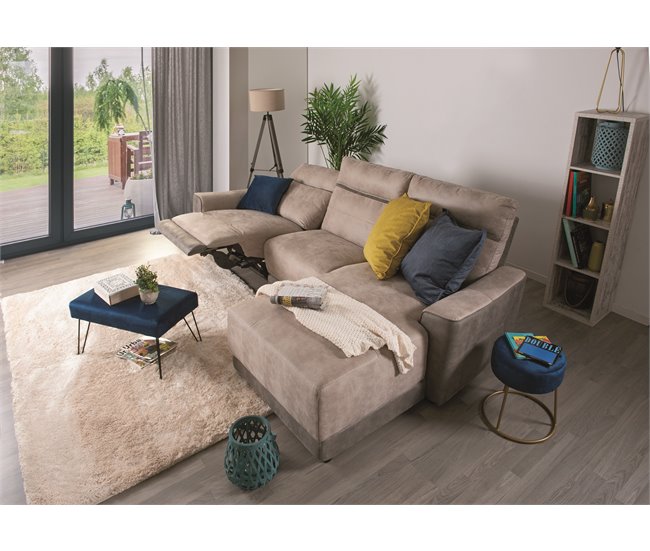 Conforama Chaise Longue Relax Eléctrico MOON Lado Derecho Color Gris