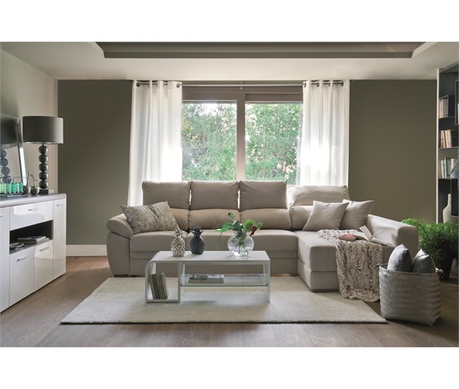 Conforama Chaise Longue Reversible ARGOS Color Beige