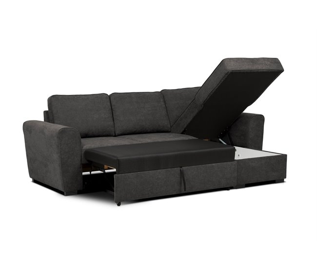 Conforama Chaise Longue Reversible Con Cama ASTON Color Antracita