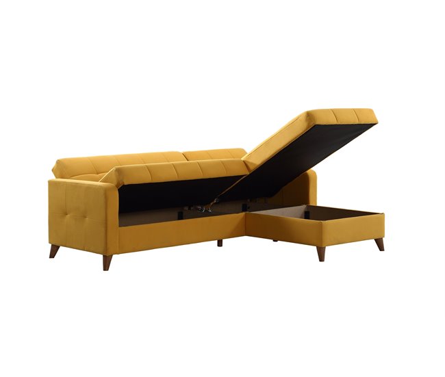 Conforama Chaise Longue Reversible Convertible En Cama LIKA Amarillo