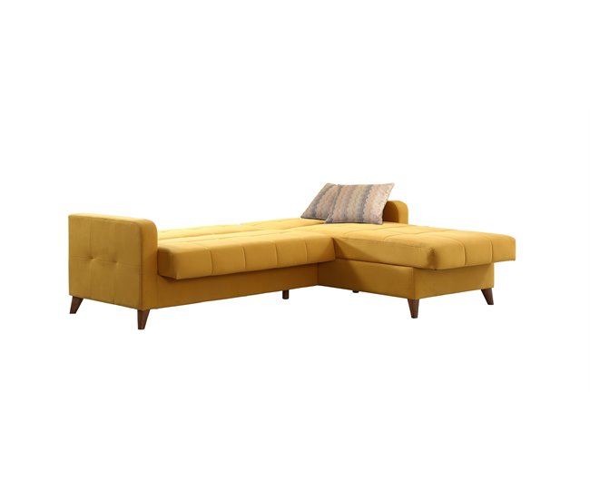 Conforama Chaise Longue Reversible Convertible En Cama LIKA Amarillo