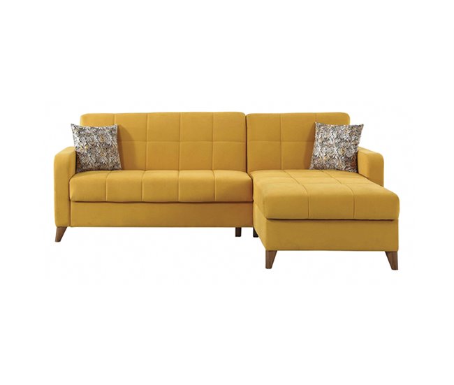 Conforama Chaise Longue Reversible Convertible En Cama LIKA Amarillo