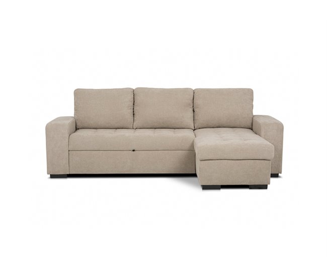 Conforama Chaise longue reversible de tela con cama HARRY color camel