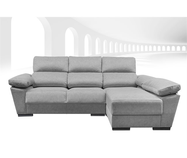 Conforama Chaise Longue Reversible Gris Claro LODIS
