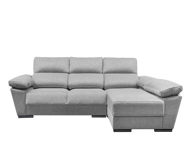 Conforama Chaise Longue Reversible Gris Claro LODIS
