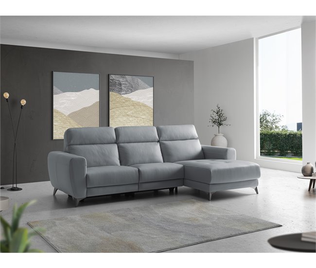 Conforama Chaise Longue SALMA Relax Eléctrica Lado Derecho Color Gris