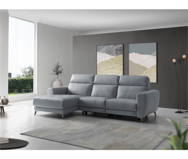 Conforama Chaise Longue SALMA Relax Eléctrica Lado Izquierdo Color Gris