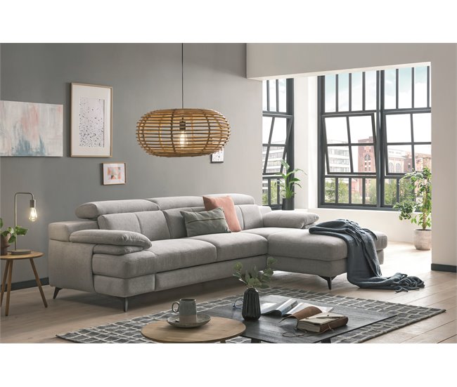 Conforama Chaise Longue TITUS Con Cama Lado Derecho Color Gris