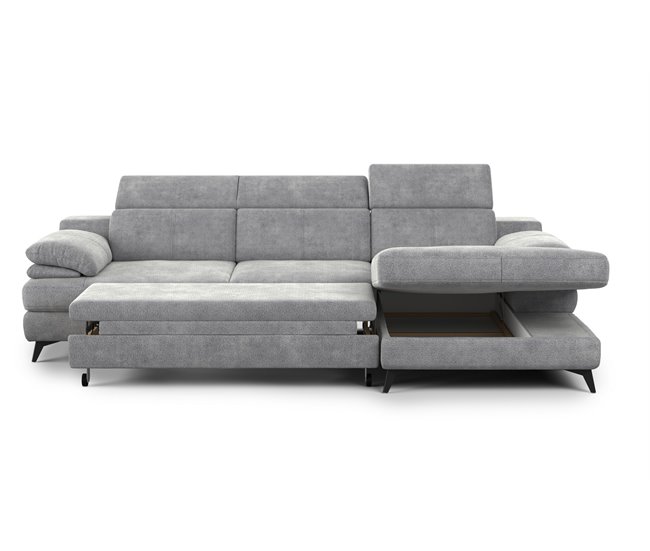 Conforama Chaise Longue TITUS Con Cama Lado Derecho Color Gris