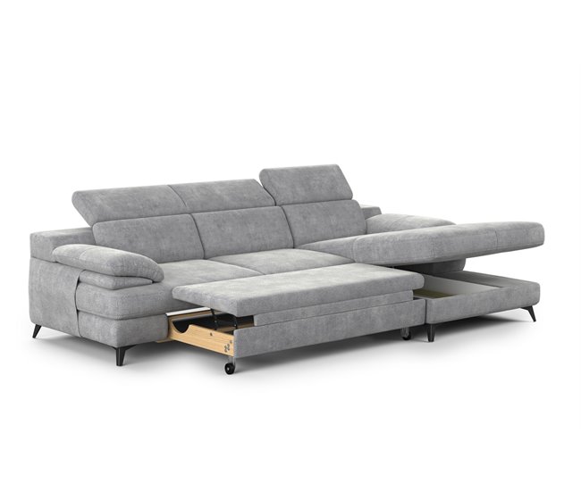 Conforama Chaise Longue TITUS Con Cama Lado Derecho Color Gris