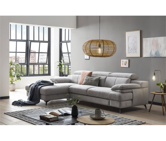 Conforama Chaise Longue TITUS Con Cama Lado Izquierdo Color Gris