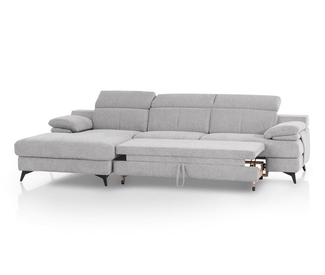 Conforama Chaise Longue TITUS Con Cama Lado Izquierdo Color Gris