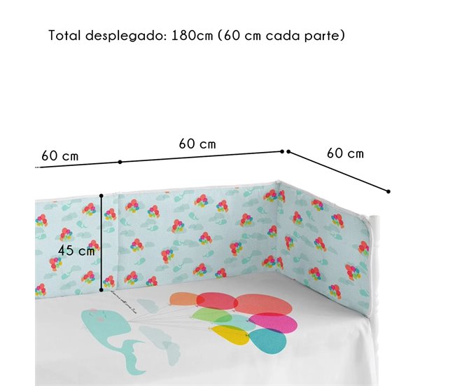 Conforama Chichonera Bebé 60x120 Extra Resistente Hecha De Piqué Para Proteger A Tu Bebé De Los Barrotes De La Cuna. Colección Flying Dreams