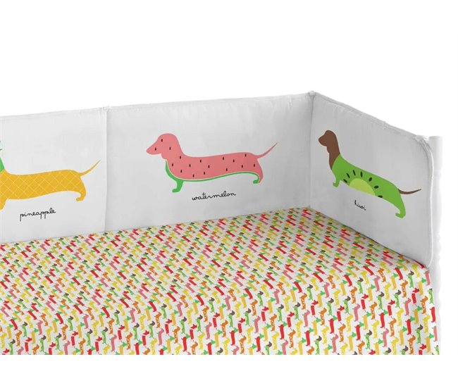 Conforama Chichonera Bebé 60x120 Extra Resistente Hecha De Piqué Para Proteger A Tu Bebé De Los Barrotes De La Cuna. Colección Pooch Fruits