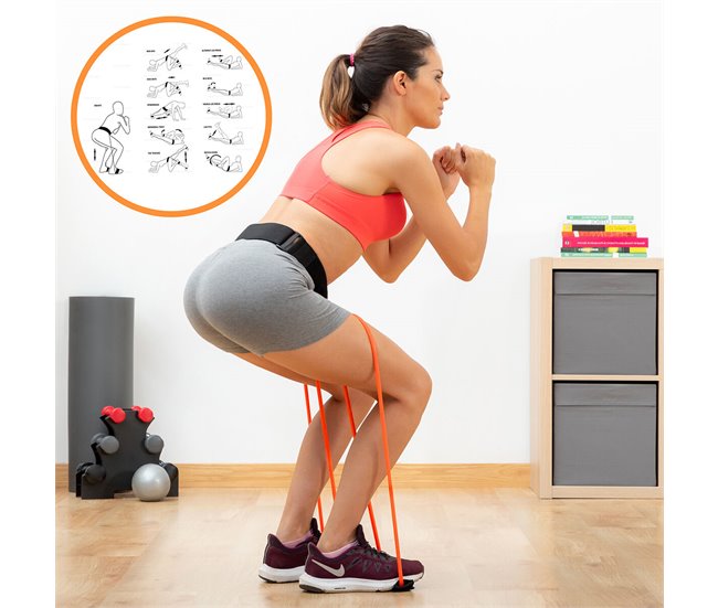 Conforama Cinturón Con Bandas De Resistencia Para Glúteos Y Guía De Ejercicios Bootrainer InnovaGoods
