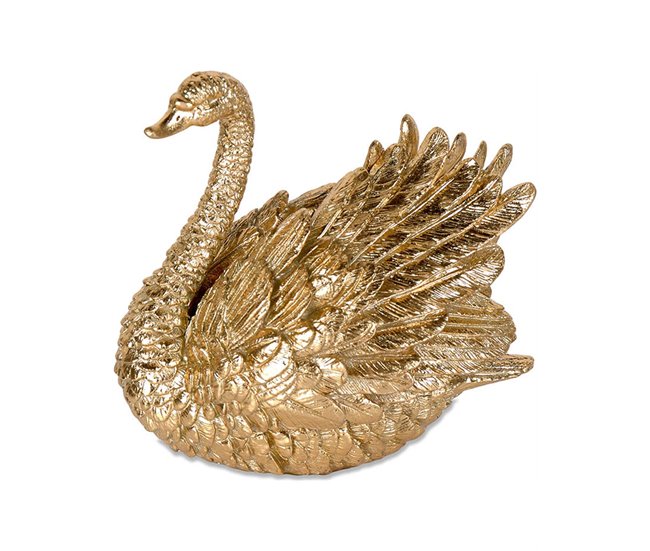 Conforama Cisne Presume De Casa Felix 16.5*16*10.5 Dorado Resina