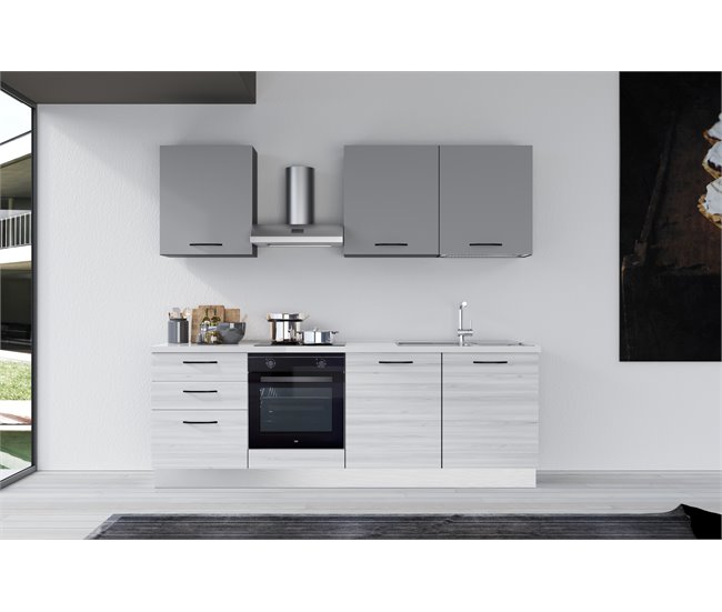 Conforama Cocina GILDA 2.0 Derecha L240 Titanio Frassino Y Light Grey