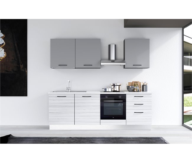 Conforama Cocina GILDA 2.0 Izquierda L240 Titanio Frassino Y Light Grey