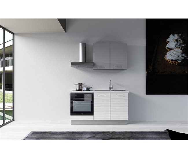 Conforama Cocina GILDA 2.0 L150 Derecha Titanio Frassino Y Light Grey