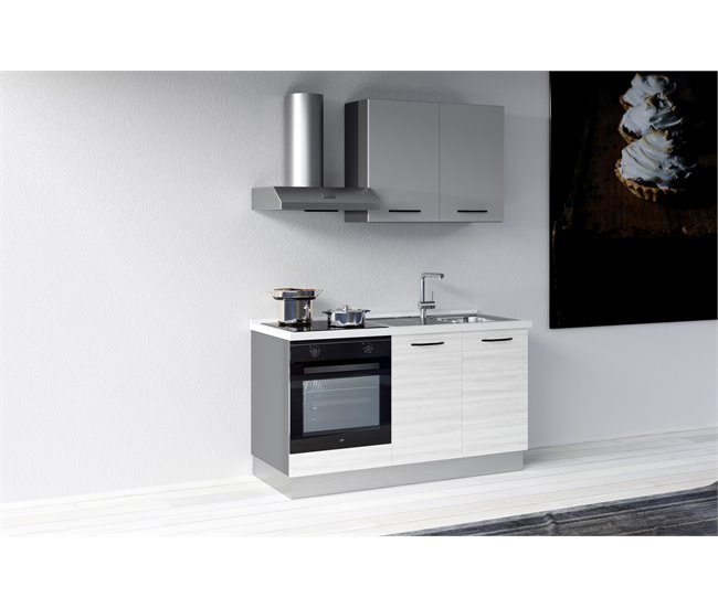 Conforama Cocina GILDA 2.0 L150 Derecha Titanio Frassino Y Light Grey