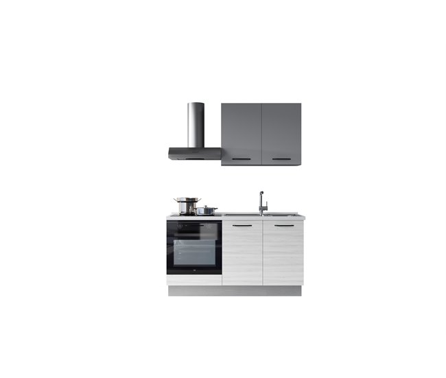 Conforama Cocina GILDA 2.0 L150 Derecha Titanio Frassino y Light grey