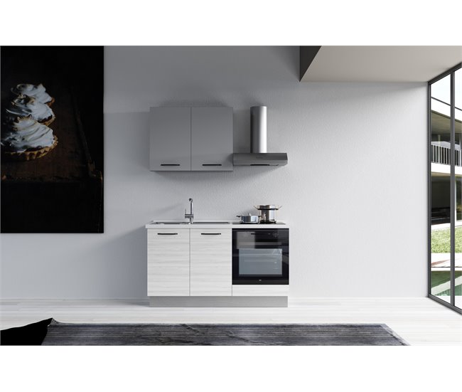 Conforama Cocina GILDA 2.0 L150 Izquierda Titanio Frassino Y Light Grey