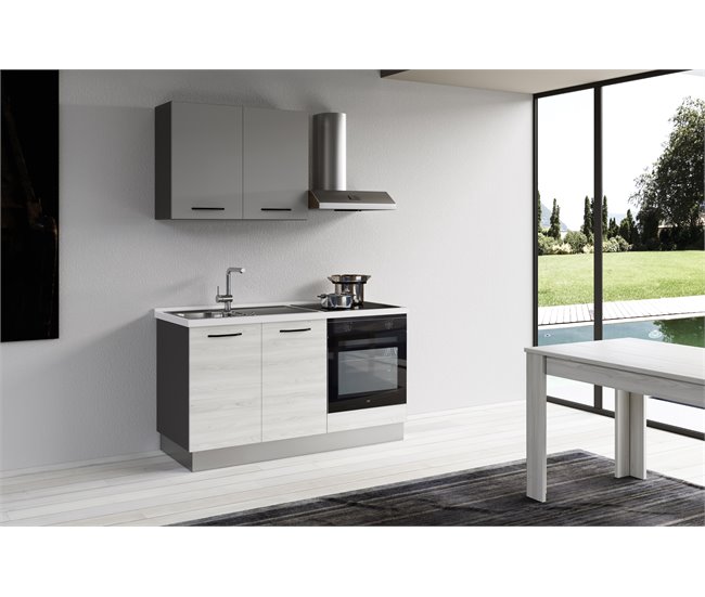 Conforama Cocina GILDA 2.0 L150 Izquierda Titanio Frassino Y Light Grey