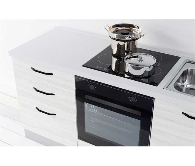 Conforama Cocina GILDA 2.0 L180 Derecha Titanio Frassino Y Light Grey