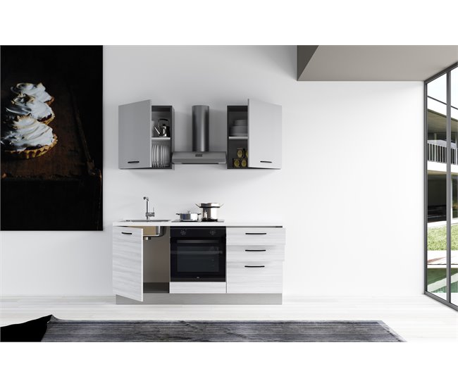 Conforama Cocina GILDA 2.0 L180 Izquierda Titanio Frassino Y Light Grey