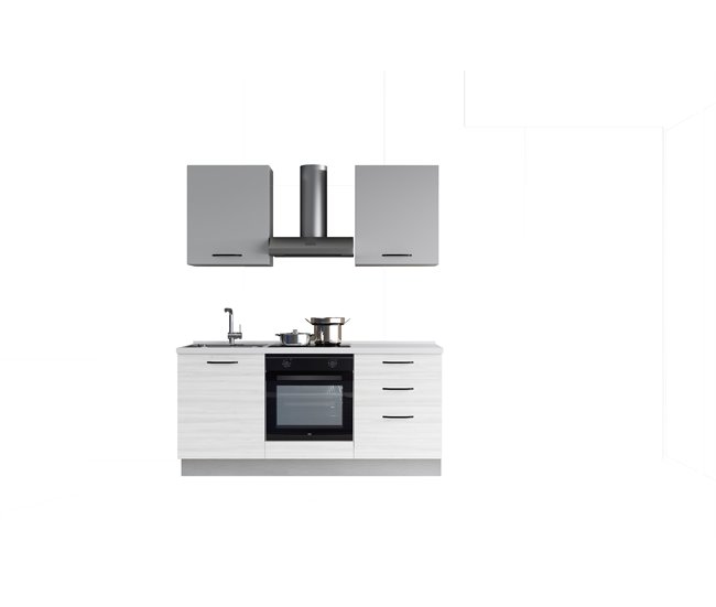 Conforama Cocina GILDA 2.0 L180 Izquierda Titanio Frassino y Light grey
