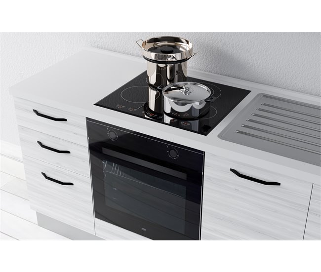 Conforama Cocina GILDA 2.0 L195 Derecha TTitanio Frassino Y Light Grey