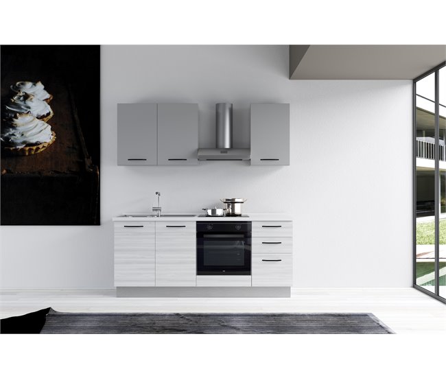 Conforama Cocina GILDA 2.0 L195 Izquierda TTitanio Frassino Y Light Grey