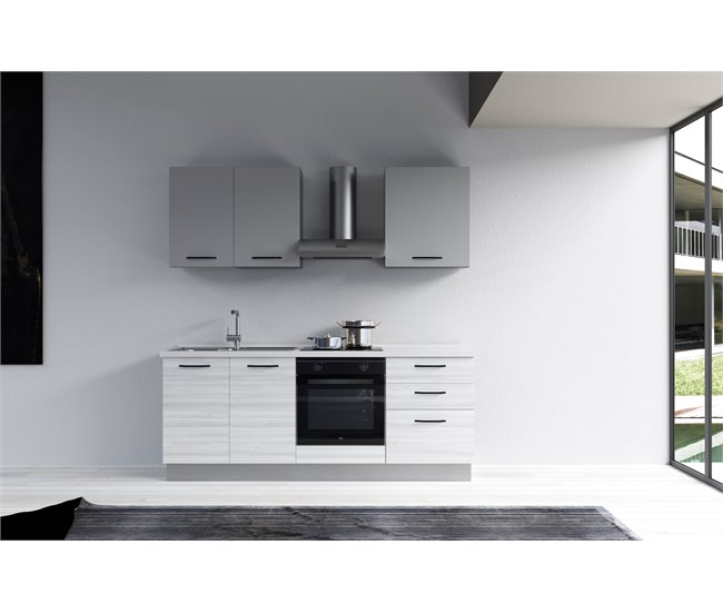Conforama Cocina GILDA 2.0 L210 Izquierda Titanio-Frassino Y Light Grey