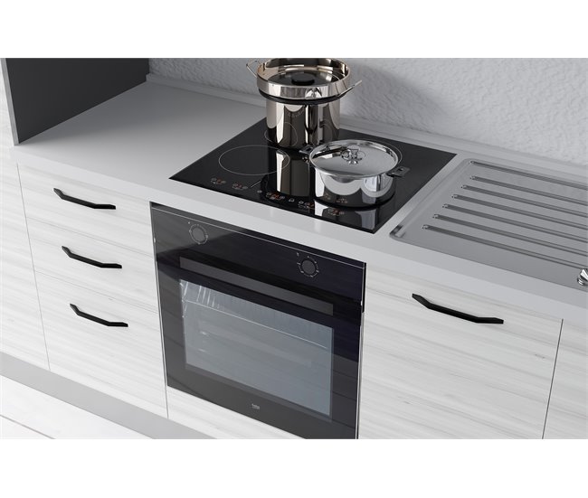 Conforama Cocina GILDA 2.0 L255 Derecha Titanio-Frassino Y Light Grey