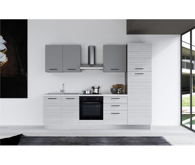 Conforama Cocina GILDA 2.0 L270 Izquierda Titanio-Frassino Y Light Grey