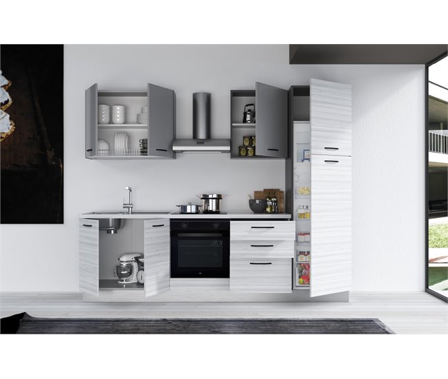 Conforama Cocina GILDA 2.0 L270 Izquierda Titanio-Frassino Y Light Grey