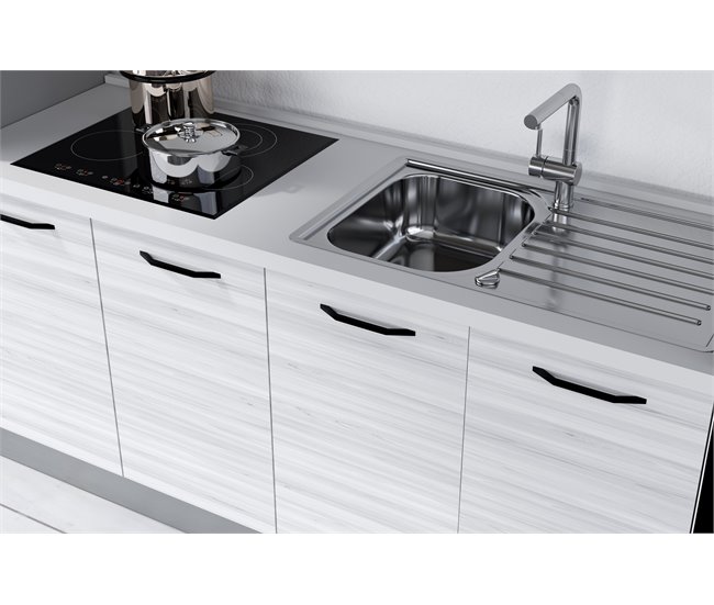 Conforama Cocina GILDA 2.0 L300 Derecha Titanio-Frassino Y Light Grey