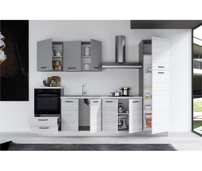 Conforama Cocina GILDA 2.0 L300 Izquierda Titanio-Frassino Y Light Grey