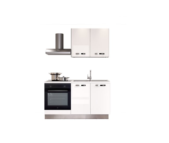 Conforama Cocina GILDA ICE L150 Derecha Blanco Brillo Y Gris Claro
