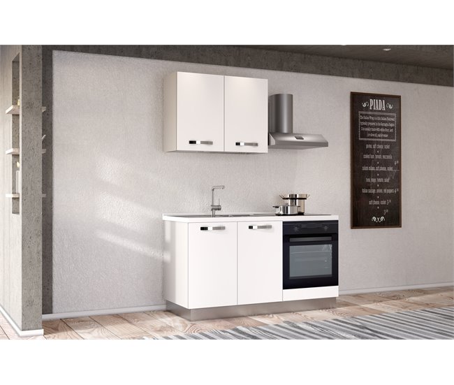 Conforama Cocina GILDA ICE L150 Izquierda Blanco Brillo Y Gris Claro