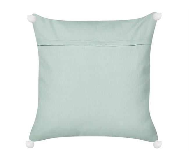 Conforama Cojín De Terciopelo Verde Menta Motivo Coral 45 X 45 Cm NORI