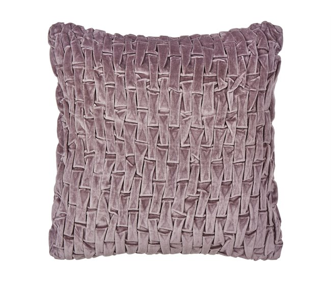 Conforama Cojín plisado de terciopelo violeta 45 x 45 cm CHIRITA
