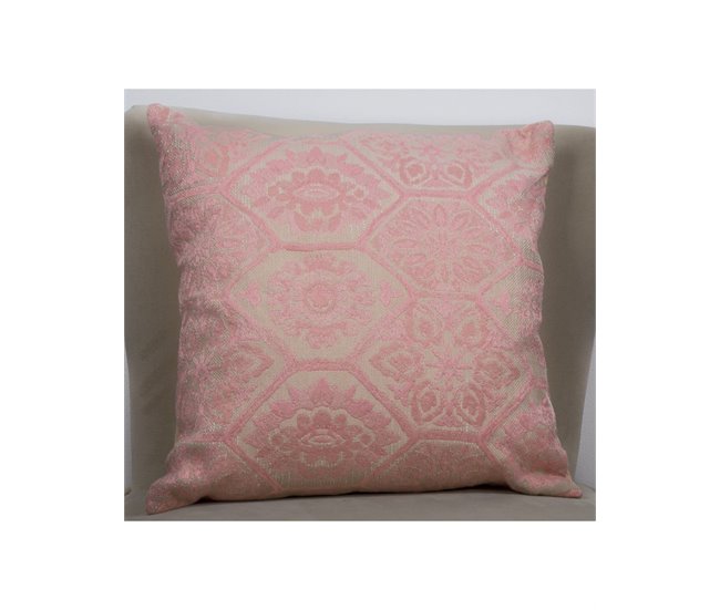 Conforama Cojin Presume De Casa Valerie 45*45*8 Blanco/rosa Poliester