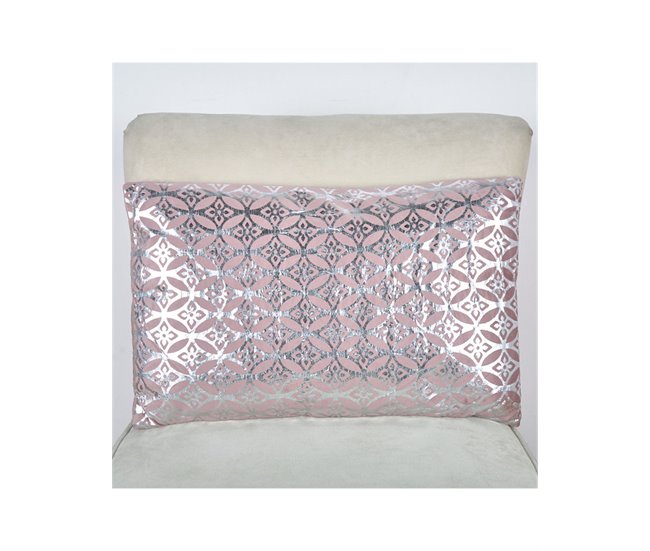 Conforama Cojin Presume De Casa Vivienne 53*33*8 Rosa/plata Poliester