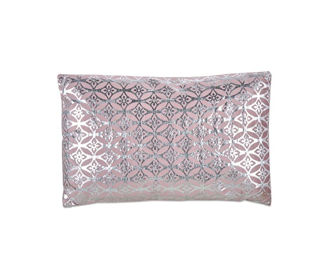 Conforama Cojin Presume De Casa Vivienne 53*33*8 Rosa/plata Poliester
